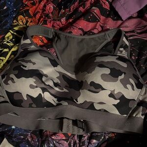 Layer 8 Black and Gray Camouflage Sports Bra
